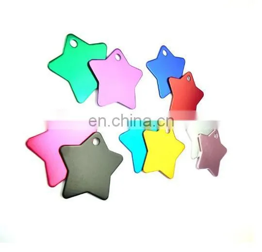 Star Shaped Blank Aluminum Pet Collar Tag