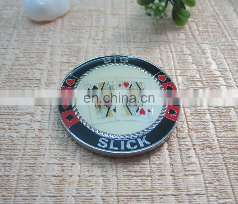 Gorgeous streak poker baked enamel coin with epoxy