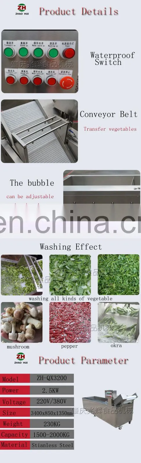 automatic restaurant vegetable washing machine with ozone celery washer