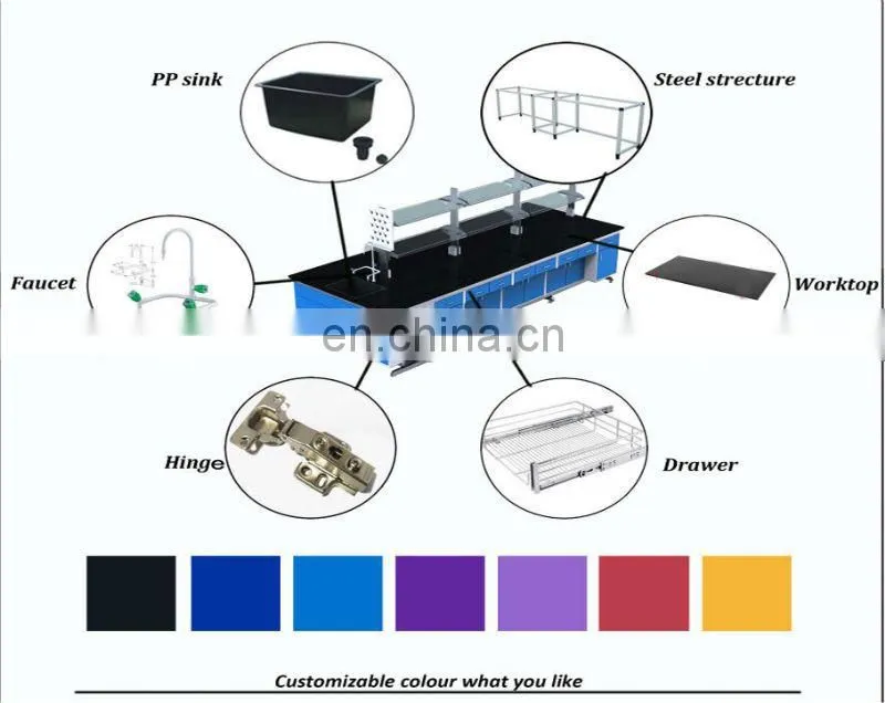 CE ISO14001 Wood-Steel Laboratory Bench Table laboratory workbench laboratory electronic workbench