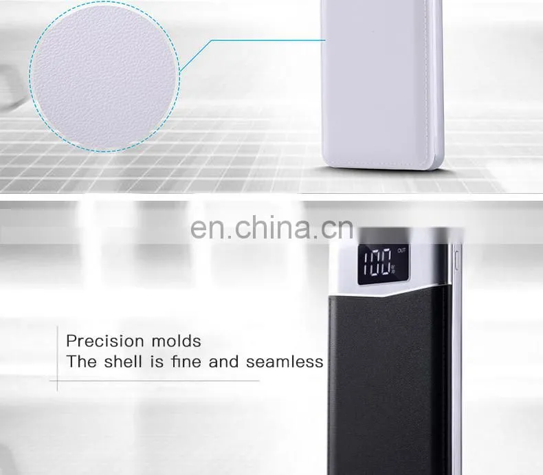 New Thin High Capacity 10000mah Single USB Port Leather Led Powerbank