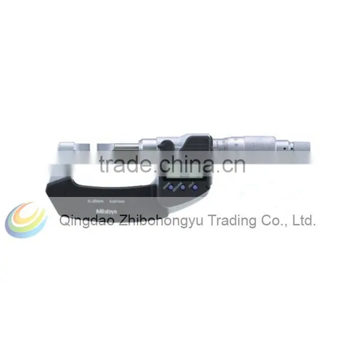 Mitutoyo 422-260 LCD Blade Micrometer, Ratchet Stop, 0-25mm Range, 0.001mm