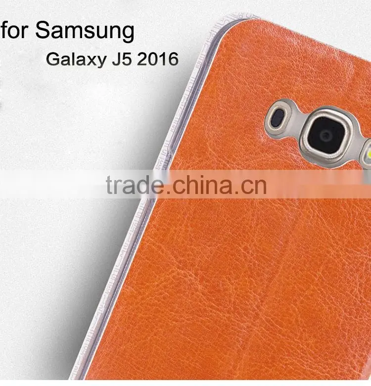 MOFi Original Back Housing for Samsung GALAXY J5 2016 J510F, Mobile Phone Leather Flip Cover Case for Samsung J5 2016