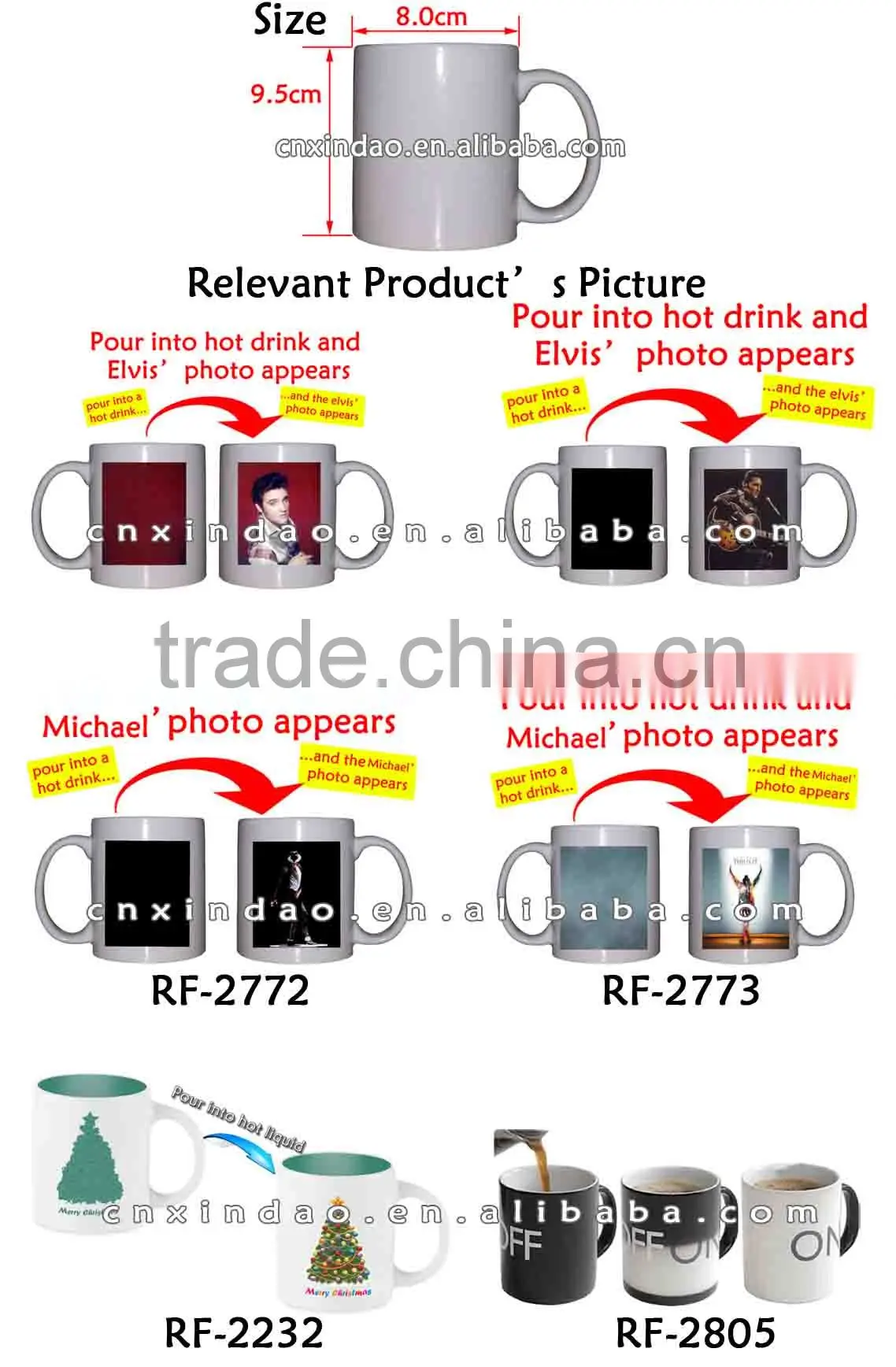 2016 Popular Porcelain Color Changing Cup & Magic Mug for Promotion Tea Mug Daily Use