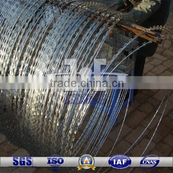 hot dip galvanized CBT-65 single coil concertina razor barbed wire