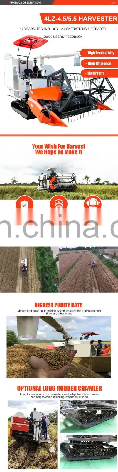 Price Of Kubota Similar Rice Wheat Combine Harvester in India For Agricultural Purpose