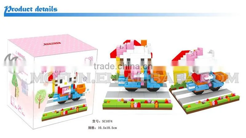 Mini Qute SC Kawaii 6 styles cartoon hello kitty KT cat diamond block plastic building block boys educational toy