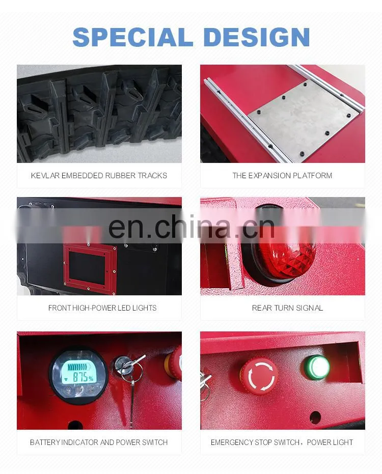 robot chassis big payload rubber track undercarriage tracked vehicle robot chassis