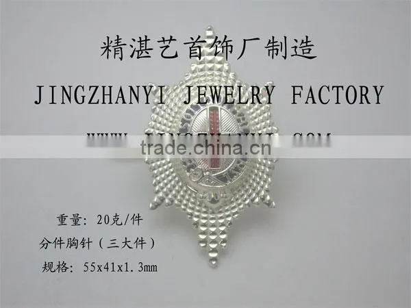 customized solid 925 silver brooches