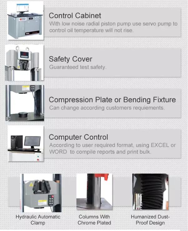 HST China Servo Hydraulic Testing Machine Hydraulic Material Testing Equipments Universal Testing Machine