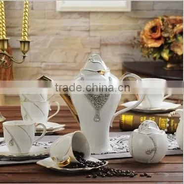 white porcelain coffee set
