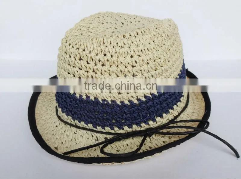 flat top white papaer straw hat