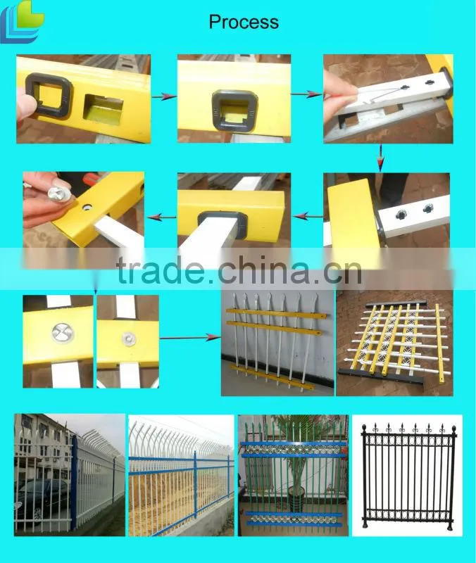 1200H*2400W flat top security 38x25mm tubular fencing