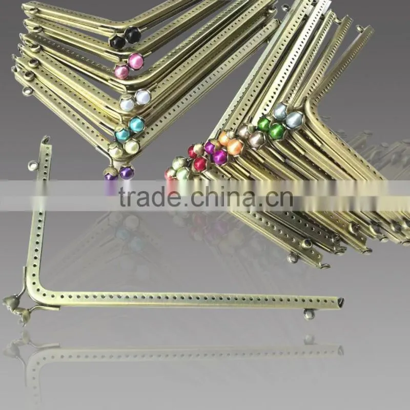 21*12CM colourful diamond kiss lock phone case frame sew in triangle purse frame for phone