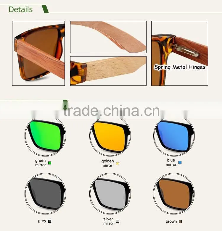 2015 OEM Bamboo Wooden Polarized Sunglasses Cheap Wholesale Sunglasses China Custom Logo Promotional Sunglasses Factory