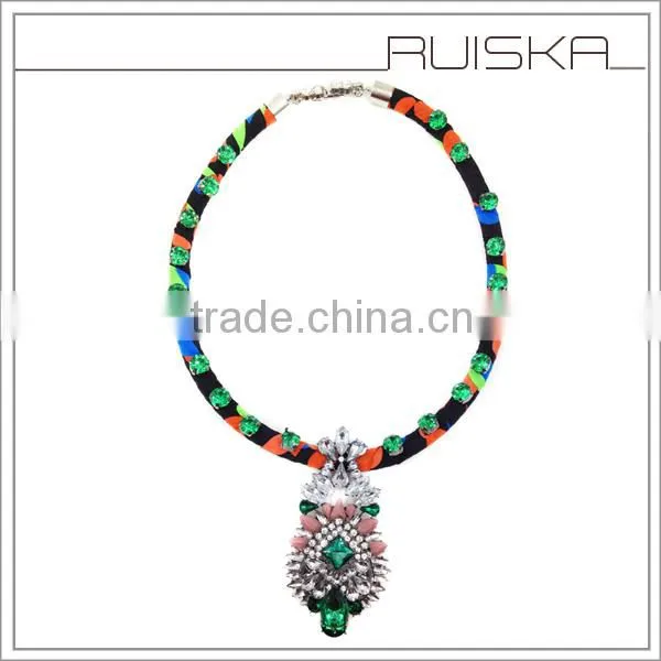 Fashion Mode Acrylic Waterdrop Braided Rope Necklace