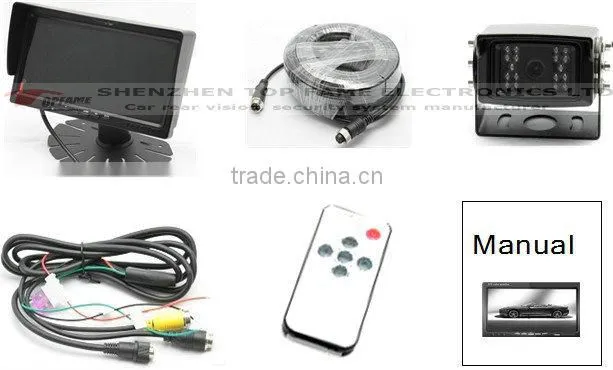 RV-7000V reversing camera with 7inch HD LCD QUAD monitor, CMOS/CCD camera backup camera system