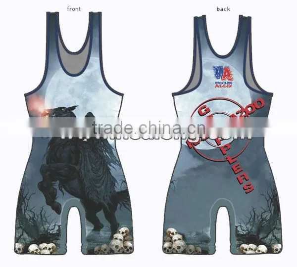 Custom Men's High Cut Wrestling Singlets Shirt Wear Jersey