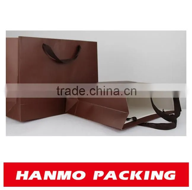 handmade printed Brown paper bag with handle wholesale
