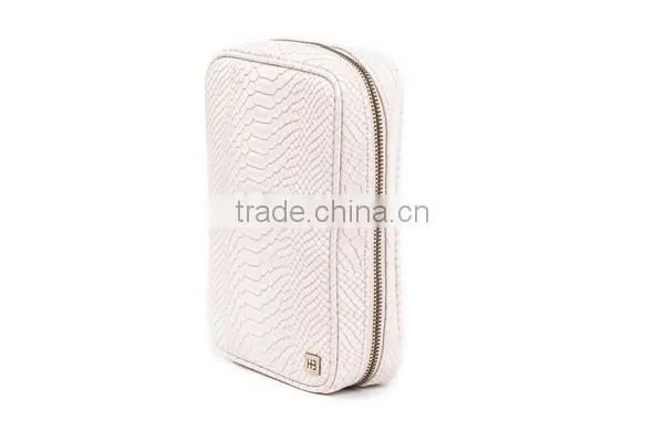new design high quality snake skin plain makeup brush bag