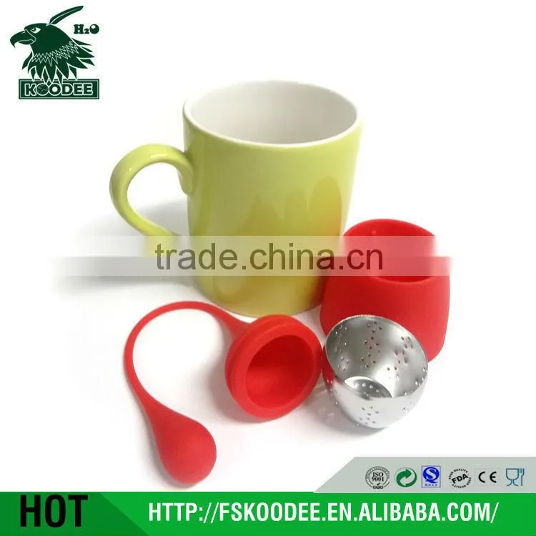 Novel design tea infuser for cups/mugs in silicone and stainless steel material