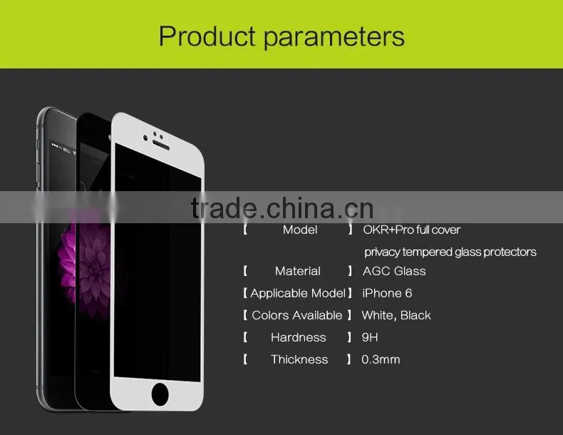 For iPhone 6 Benks Magic 0.3MM Protector 2.5D OKR+PRO Privacy Full Cover Tempered Glass Screen Protector For iPhone 6s TB-0198