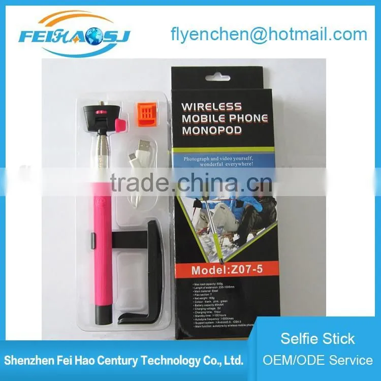 2016 wholesale monopod selfie mobile phone monopod wireless bluetooth selfie stick for phone