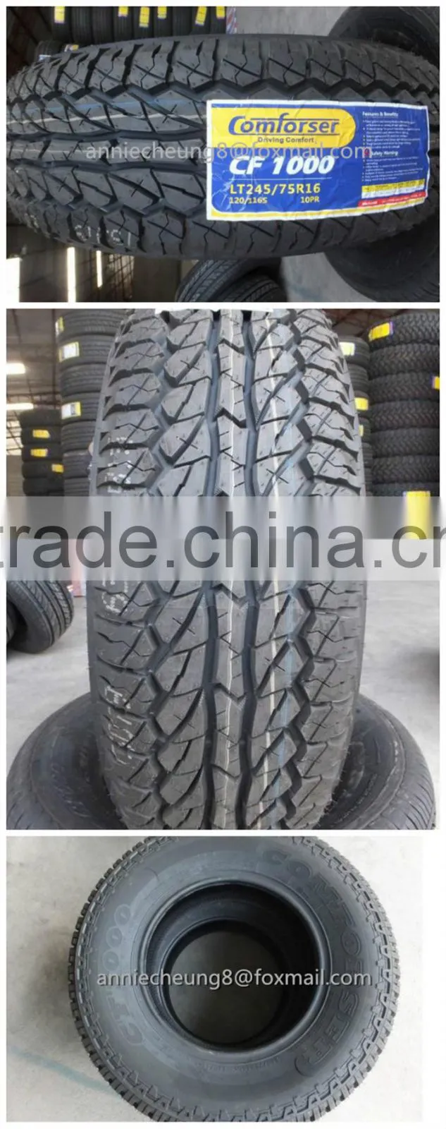 car tires comforser tyre cf1000 P265/65R17 OWL