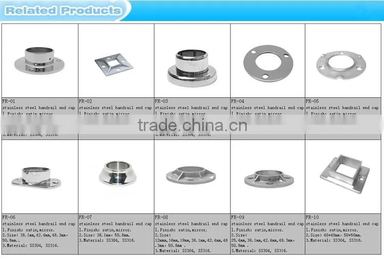FR-03 stainless steel fence post base plate/handrail post base plate