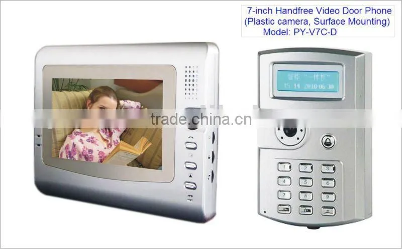 Good News! Hot Selling 7 Inch color video door phone, door phone video intercom unlock