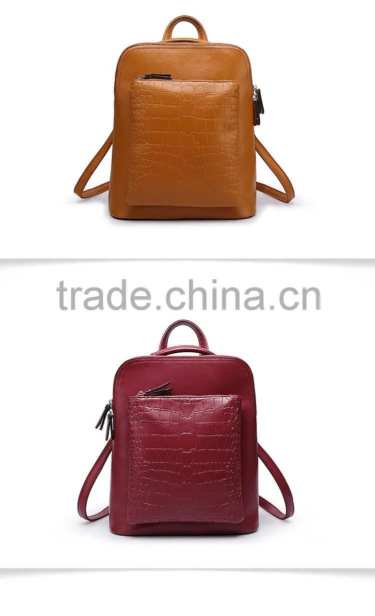 china 2016 backpack brand names women leather backpack