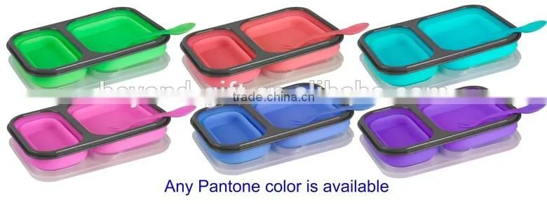 High quality kids and adults leakproof eco-friendly microwave silicone japanese lunch box