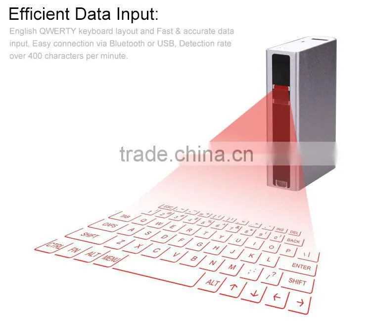 Bestselling Cheap Bluetooth Infrared Laser Virtual Keyboard With 5200mAh Power Bank