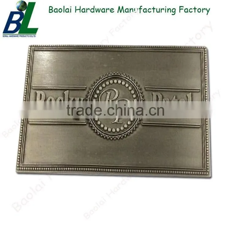 Square shape brushed metal logo maker