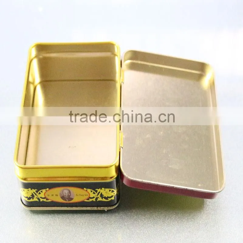 New custom metal sqaure tea tin box for storage