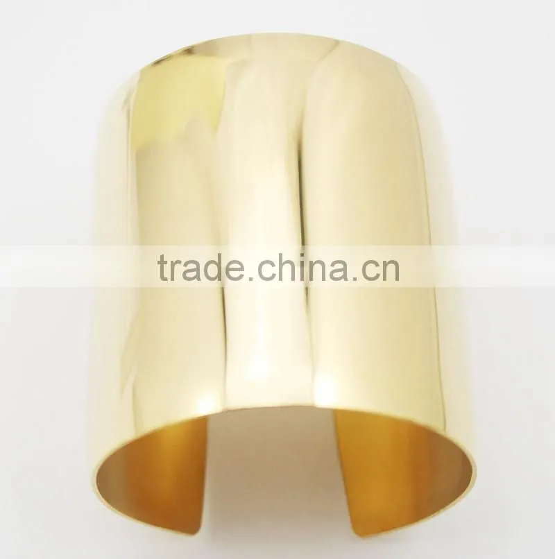 Fashion New plain hand Gold Plated ultra Wide Cuff Bangles For Women Statement Jewelry Punk Charm Metal Opening Bangle Bracelets