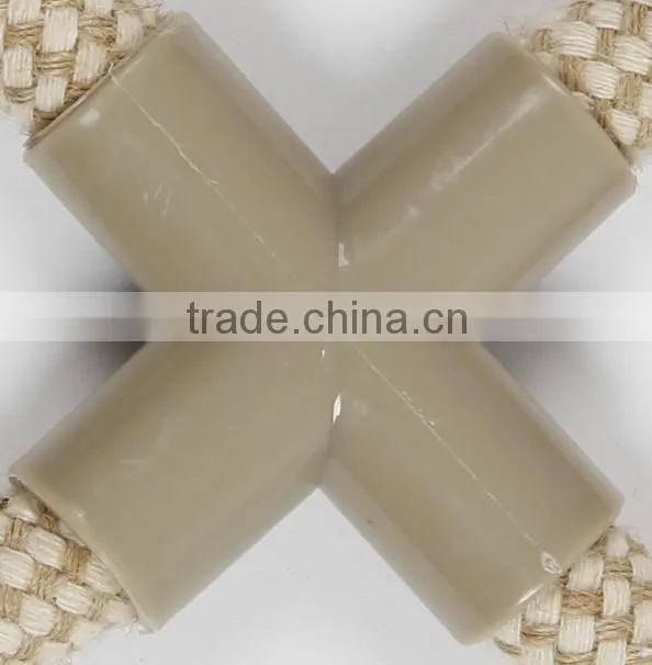 Eco-friendly pet rope toy with plastic natural chewable dog toy