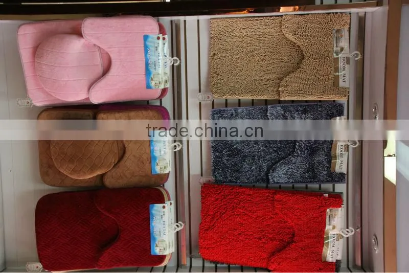 bathmat with anti-slip base shiny chenille floor mat
