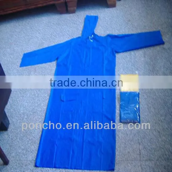 Strong adult red PVC long ladies raincoat