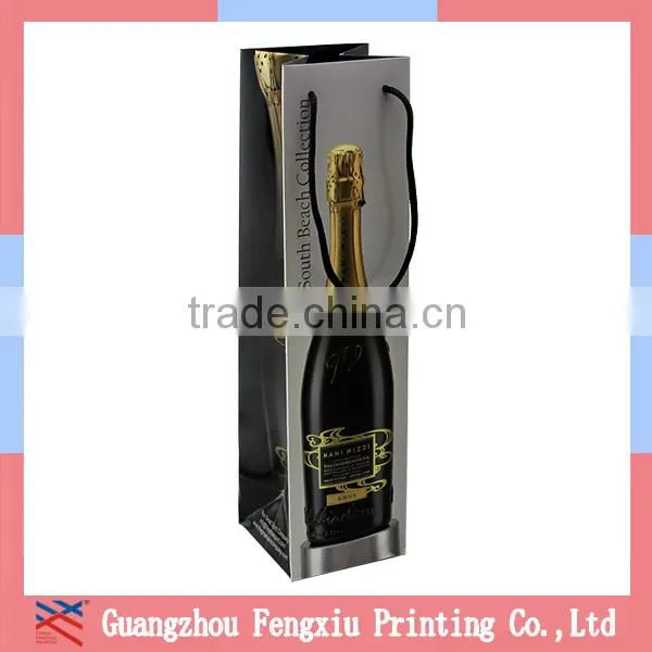 2015 Custom Printed Counter gloss lamination elegent wine paper bag with matt lamination
