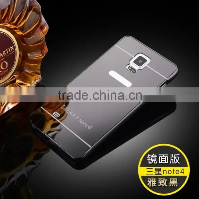 High Quality Aluminum Mirror Cell Phone Bumper Case Cover For Samsung Galaxy Note 4