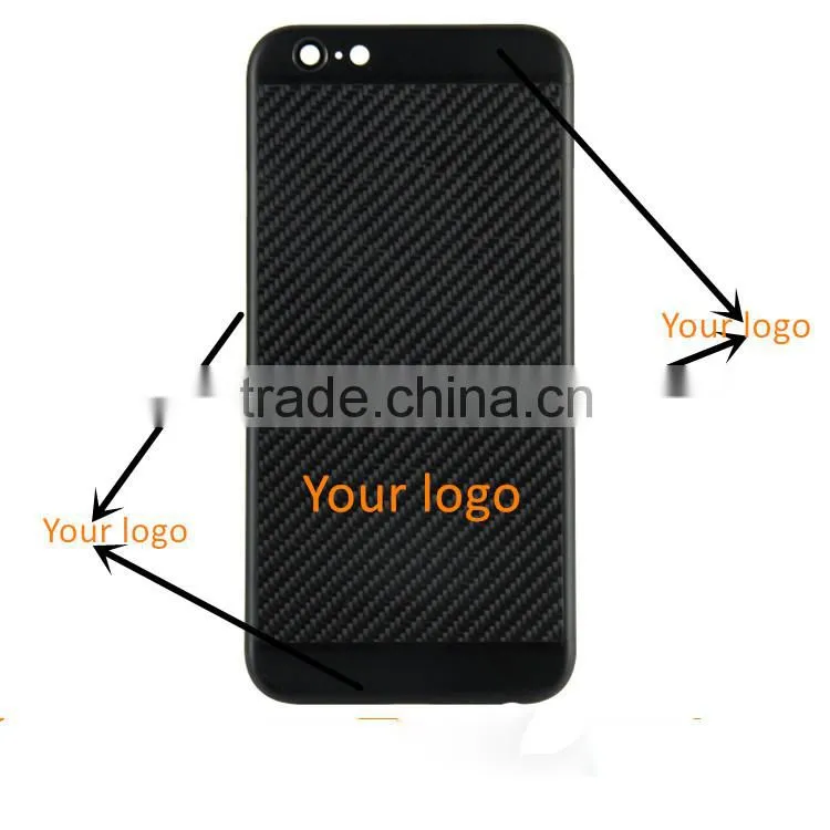 for iphone 6s phone housing for iphone 6s gold logo carbon fiber cover