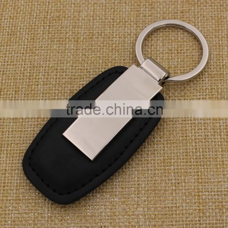 Good quality pu leather keychain/ easy car keychain with business logo custom
