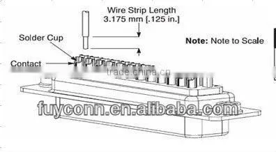 50P 25 Pair Female socket connector 2.16mm solder type header with Hex Head Nuts