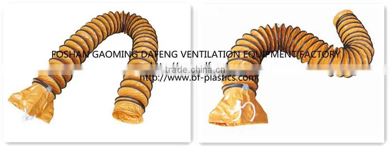 200mm x 5m PVC Orange Flexible Air Ducting and 200mm 220V/50/60Hz Axial Ventilator Fan