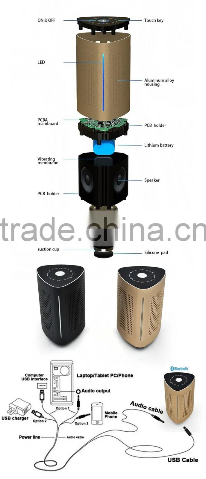 2016 bluetooth speaker NFC Bluetooth Vibration speaker outdoor bluetooth speakers vibration resonance speaker