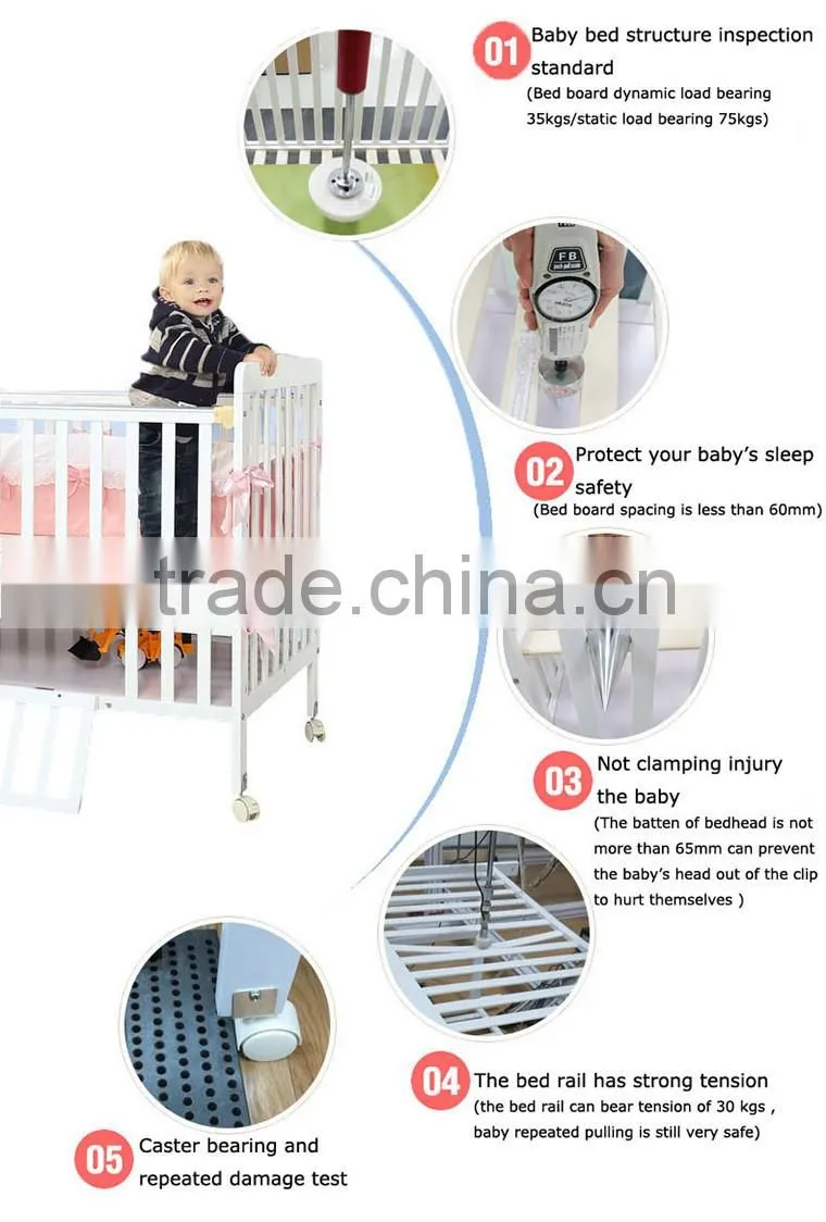 WBC-12B three adjustable design multi-function baby floor bed, baby bed dimensions