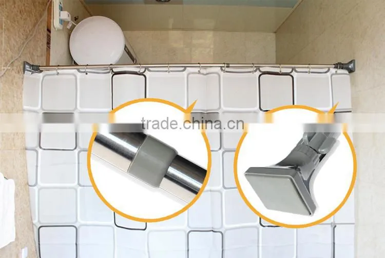 Spring Loaded Extendable Telescopic Shower rod, Adjustable Tension Shower Curtain Rod Rail Pole Rods Rails