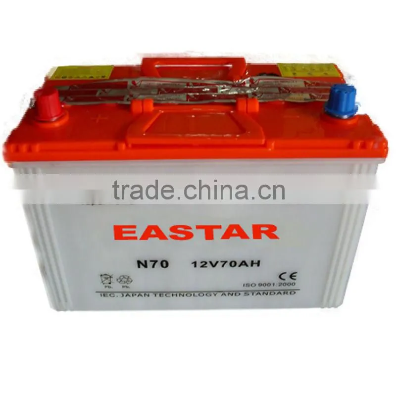 12V 75Ah Dry Charged Car Battery N70Z for Africa Market