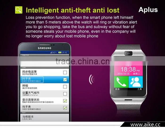 Smart bluetooth watch GV18 with NFC camera wristWatch SIM card Smartwatch for iPhone6 Samsung Android Phone watch phone